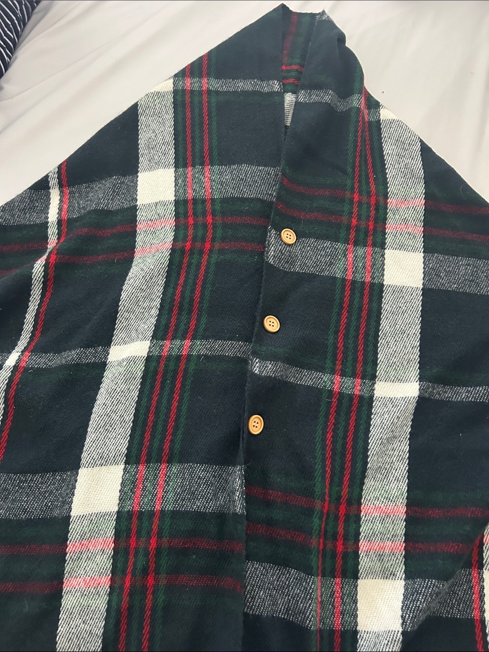 Men's Plaid Button-Front Jacket - Green/Red/White